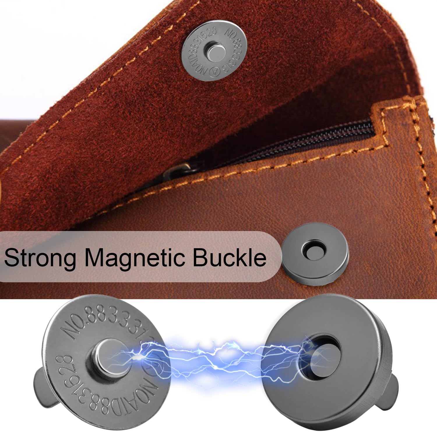 24 Sets Magnetic Snaps For Purses & Bags | 18mm Magnetic Fasteners For DIY Crafts, Clothing, Wallets
