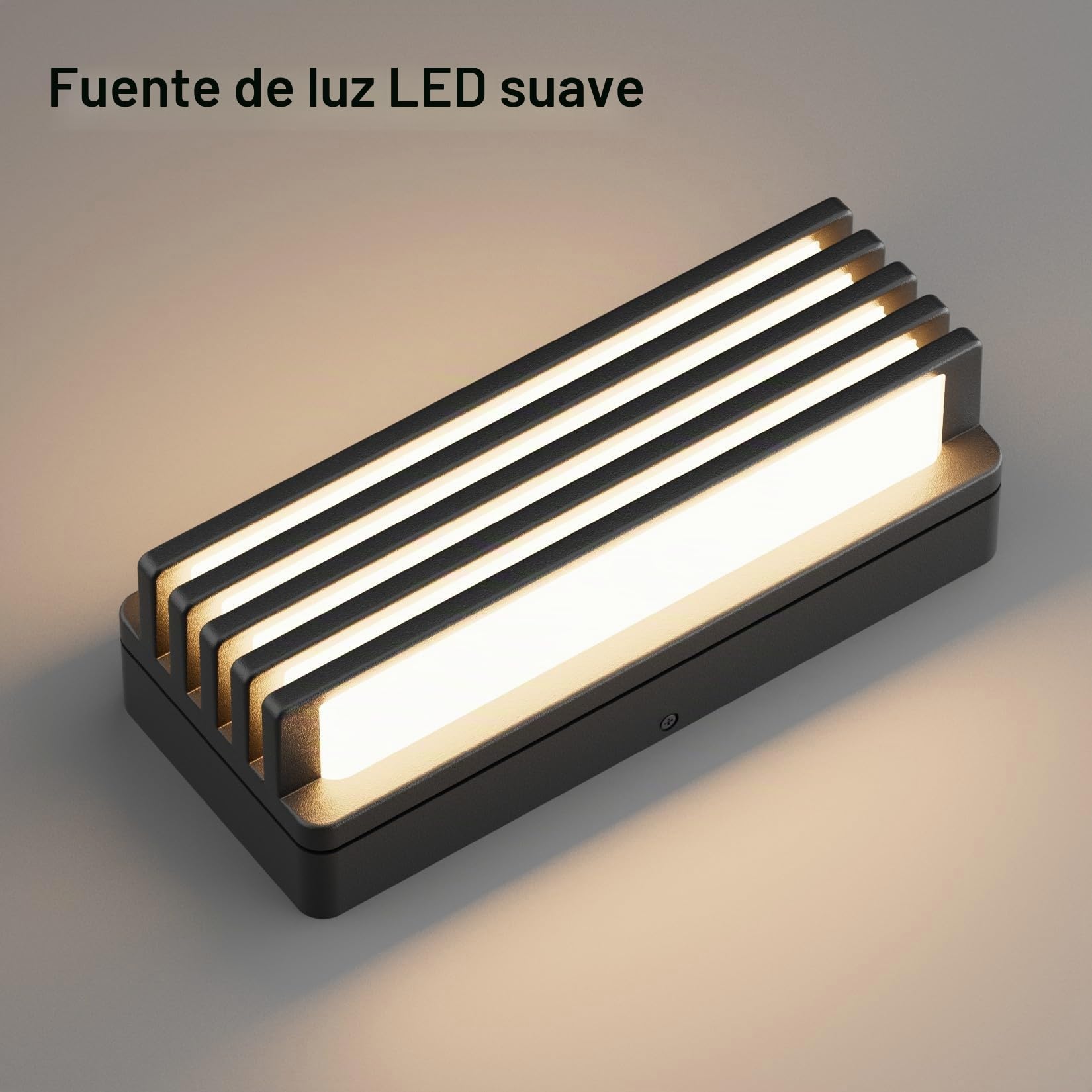 Klighten 30W Lámpara exterior de pared Exterior,IP65 Lámpara de pared 3000 K blanco cálido al agua | Aplique Pared LED de aluminio para balcón, jardín, garaje(Antracita)