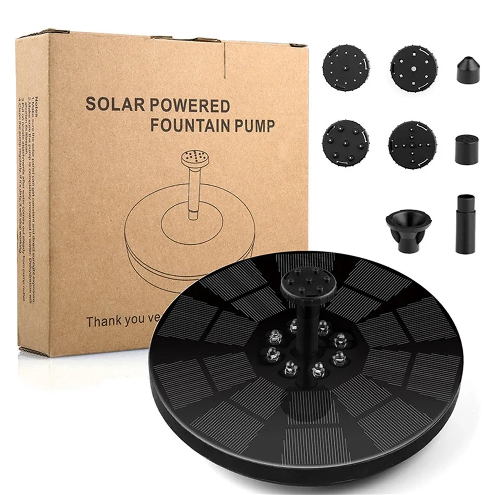Pompka Słoneczna Solarna pływająca fontanna pompa wodna z kolorowymi diodami LED do kąpieli ptaków 3W 1600mAh bateria do ogrodu/stawu/basenu Solarna pompa fontannowa(7 Colors LED)