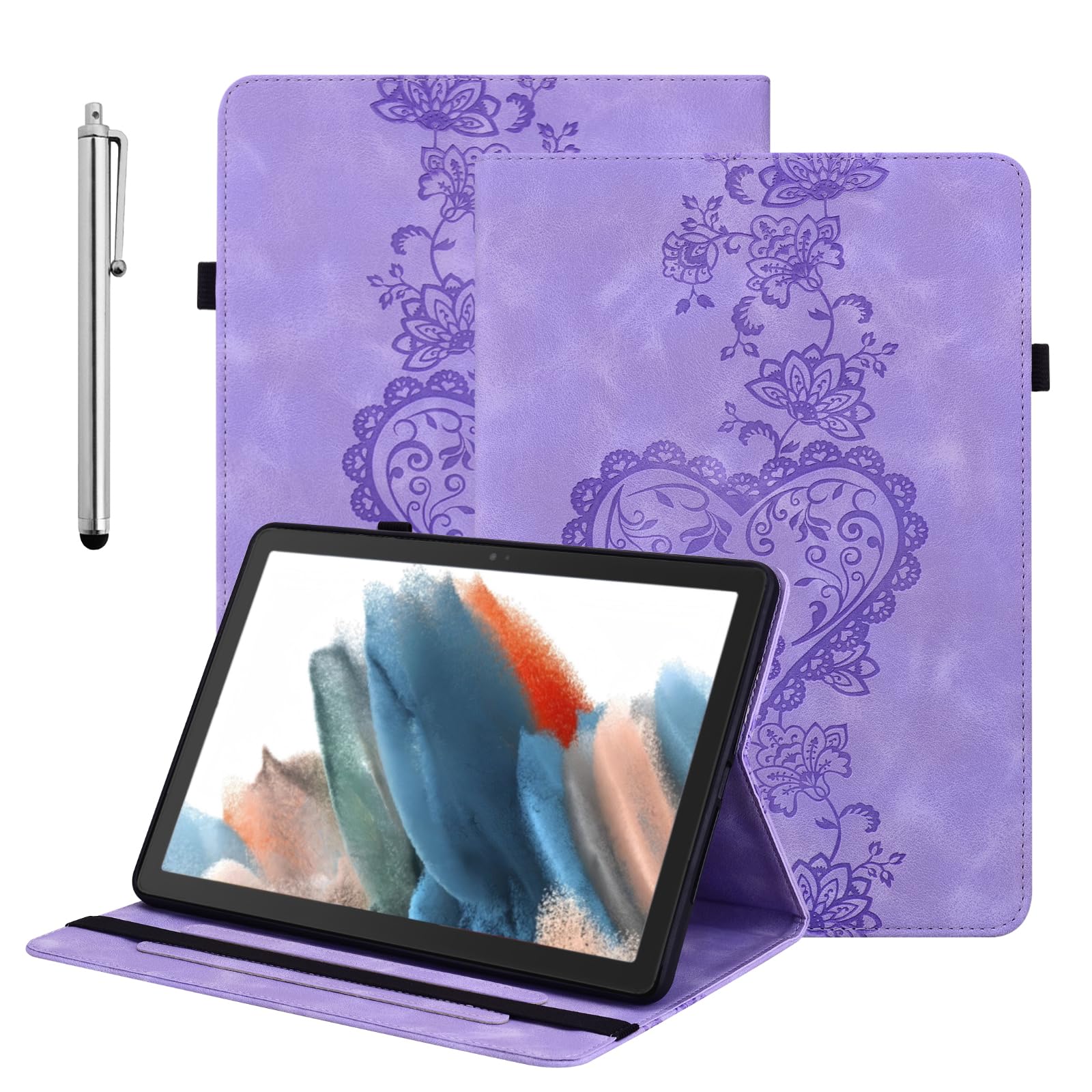 BOLELAW Hülle für Samsung Galaxy Tab S10 Lite / S10 FE / S9 FE 10.9 Zoll | Stoßfest PU Leder Folio Case mit Stifthalter, Kartenfächern & Standfunktion, Lila