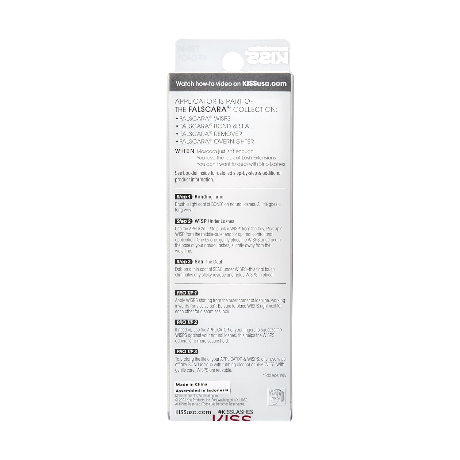 KISS Falscara Applicator, Precision Eyelash Clusters Placement, Mistake-Proof Eyelash Wisps Tweezer, Lash Tool For False Eyelash Extensions Look, Includes 1 Patent Pending Applicator
