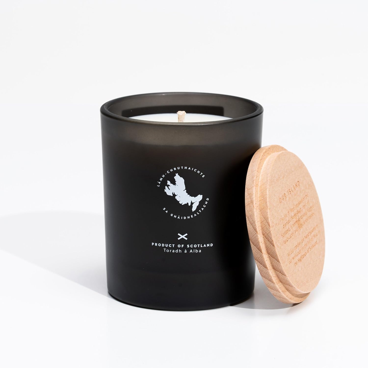 Lavender Dusk Black Tumbler | Natural Soy Wax Candle | Handmade in Scotland | Premium Scented Candle | Elegant Black Jar, Engraved Wooden Lid | 45 Hours Burn Time