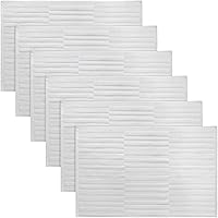 Tranqun 6-Pack Absorbent Cotton Bath Mats 31.5x19.7in White - Soft Washable Bath Rugs for Bathroom Floor Shower Tub Spa