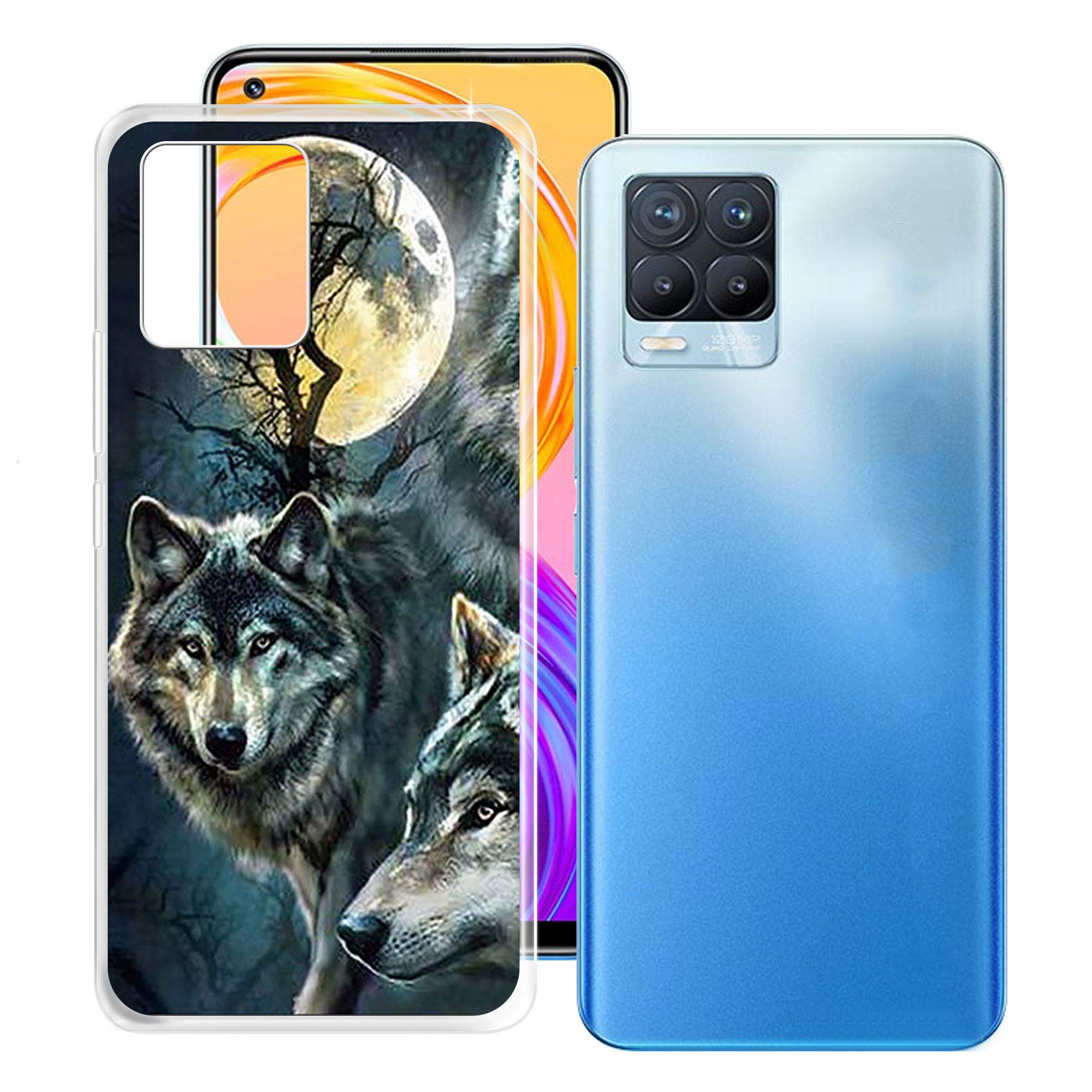 ZXLZKQ Custodia per Realme 8 RMX3085 (6.40 Pollici), Cover Protettiva in Silicone Morbido Bumper TPU Trasparente, con Case Protettiva Antiurto e AntiGraffio, per Realme 8 RMX3085 - WMA29