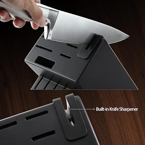 Miniatura 5 de Marco Almond KYA28 - Juego de cuchillos de cocina de acero inoxidable de 14 piezas con autoafilado