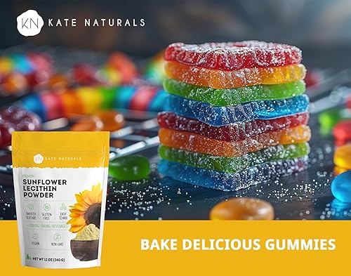 Miniatura 8 de Kate Naturals Lecitina de girasol en polvo para hornear pan gomitas cocinar 4 onzas 100 natural sin gluten sustituto sin OMG para la lecitina en