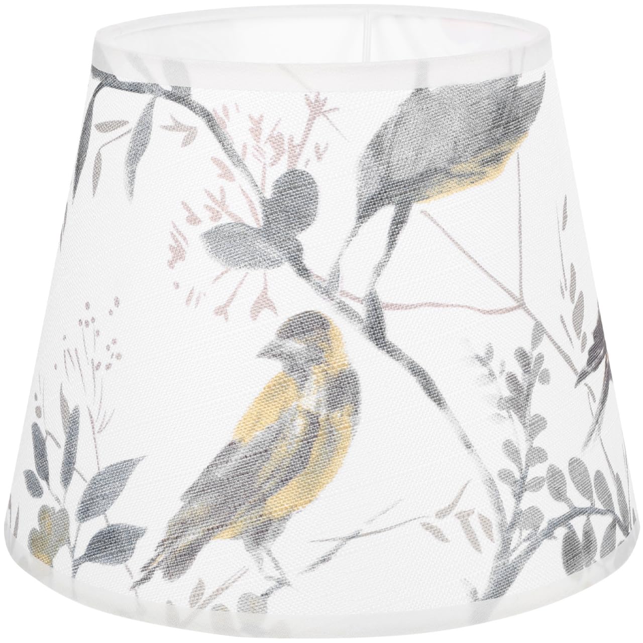 Tofficu Flower and Bird Fabric Lampshade Birds Printed Large Lampshade for Table Lamps Shade Fabric Patterned Lamp Shade Animal Patterned Table Material Decorative Retro Decor Metal