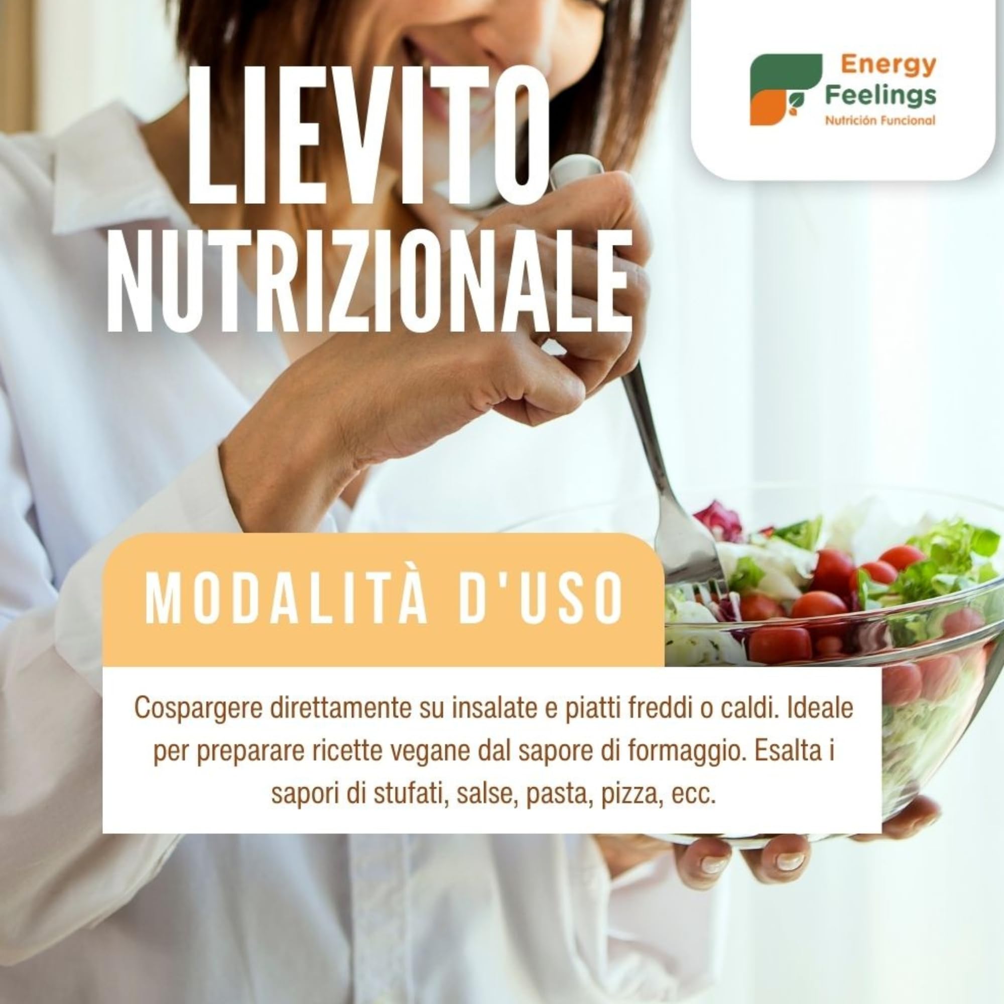 Energy Feelings Lievito Nutrizionale in Scaglie 1 kg. Lievito Alimentare Naturale Inattivo, Integratore Ricco di Vitamine B e Proteine 46%, in Fiocchi Senza Glutine e Vegano