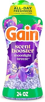 Gain In-Wash Laundry Scent Booster Beads Long-Lasting Fresh Scent Beads All Day Freshness and Odor Protection, Moonlight Breeze Scent, 24 oz Packaging May Vary