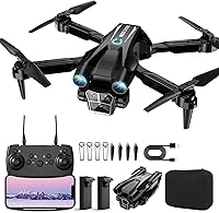BeiyoQSZ 1080P HD Camera Mini Drone for Kids Beginners Adults - 2 Batteries, Carrying Case, Gesture Control, Stable Hover, Trajectory Flight, Black