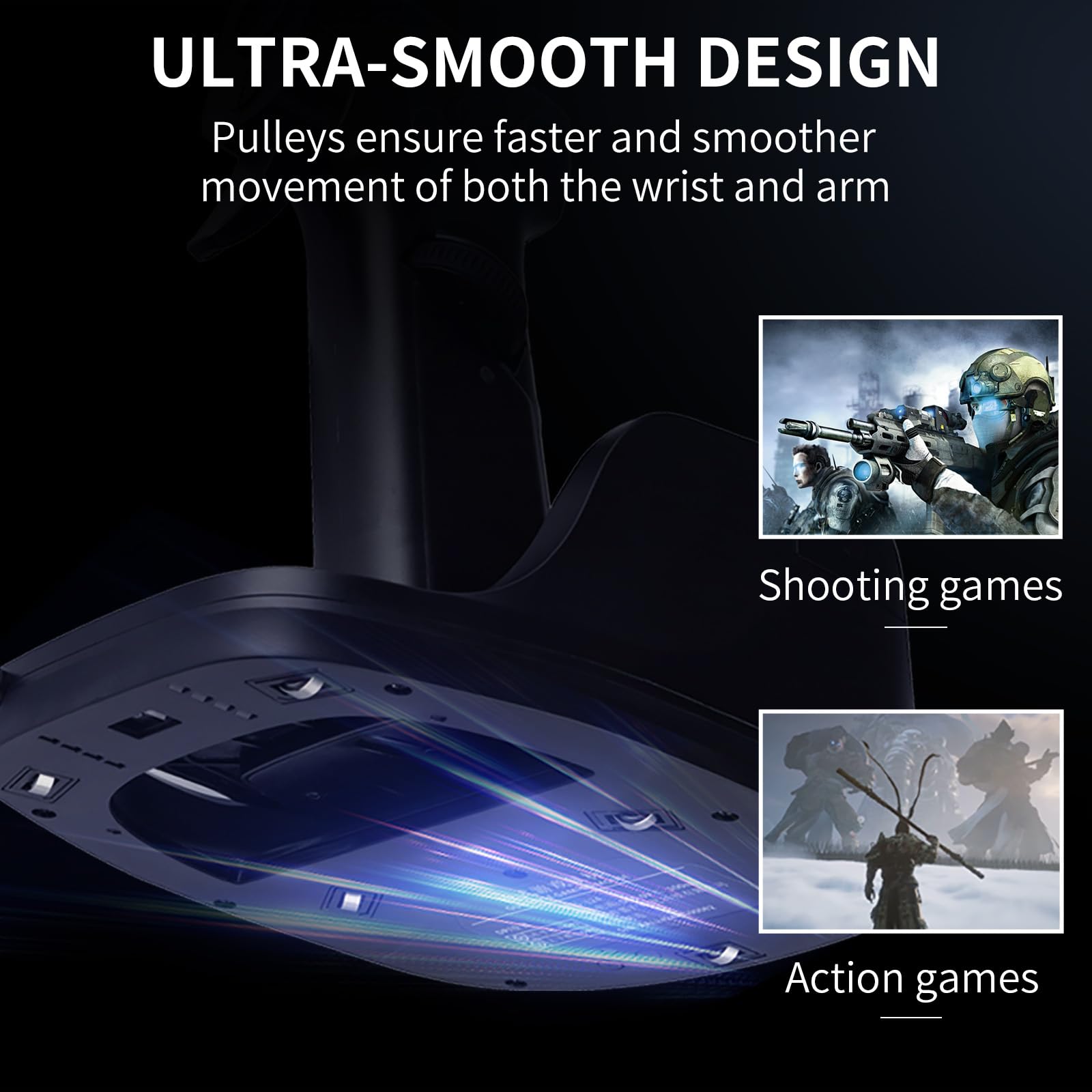 Mouse L25B Gun Grip: mouse da gioco cablato, doppi sensori del mouse per mirare realistico, tasti di regolazione DPI indipendenti di ogni sensore, design di movimento liscio, gioco FPS