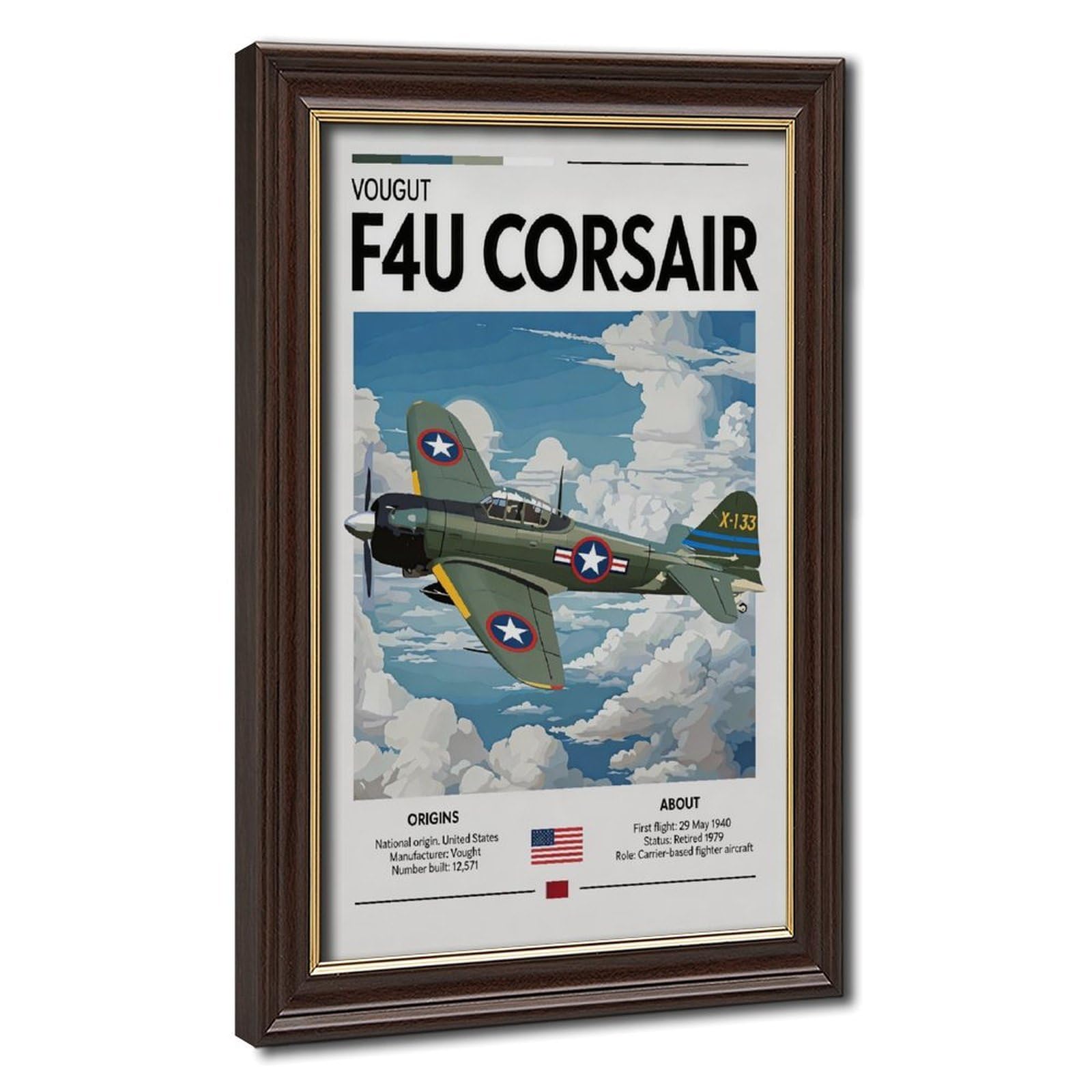 Bareronor Fighter Jet Canvas Poster for Dorm Room Decor Gift