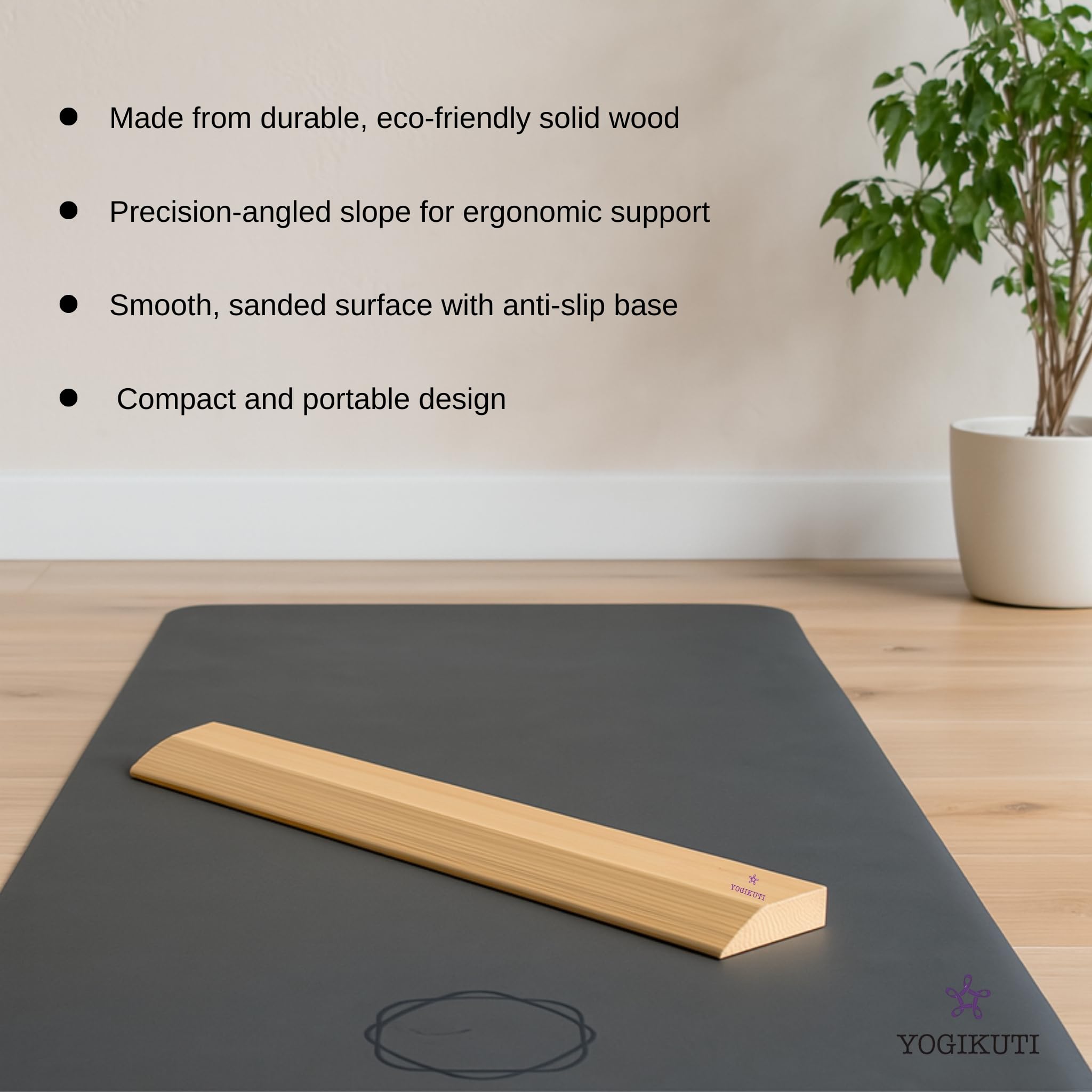 Yoga Wooden Slanting Plank, wooden wedge, yoga plank, Iyengar wooden Plank, Iyengar yoga.