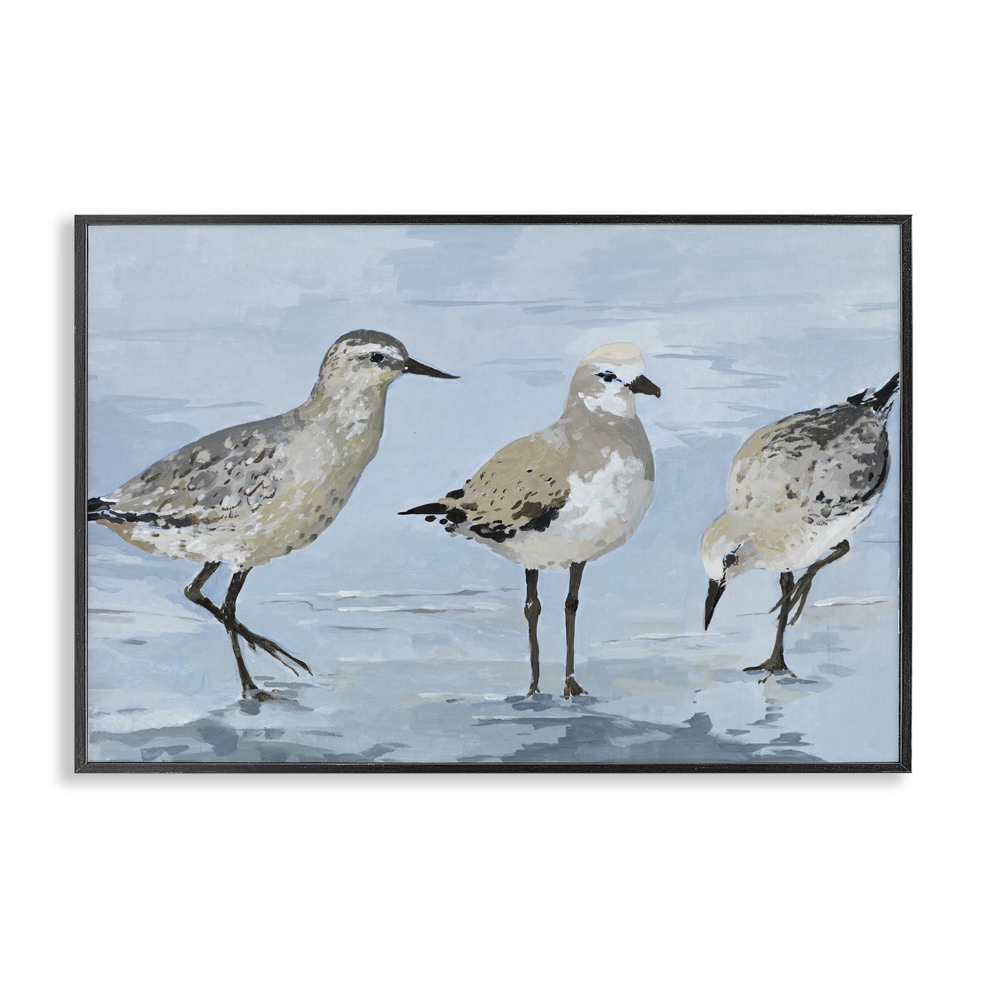 Stupell Industries 'Sandpipers Beach Coastal Scene', Framed Giclee Art, Black, 18 x 12