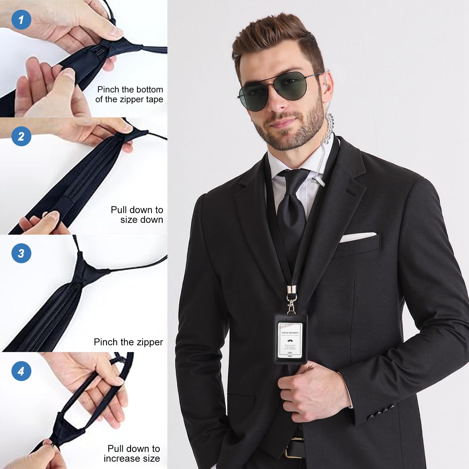 SEFIRST 10 Pcs Agent Costume Accessories Set, Men in Black Costume Accessories - Image 3