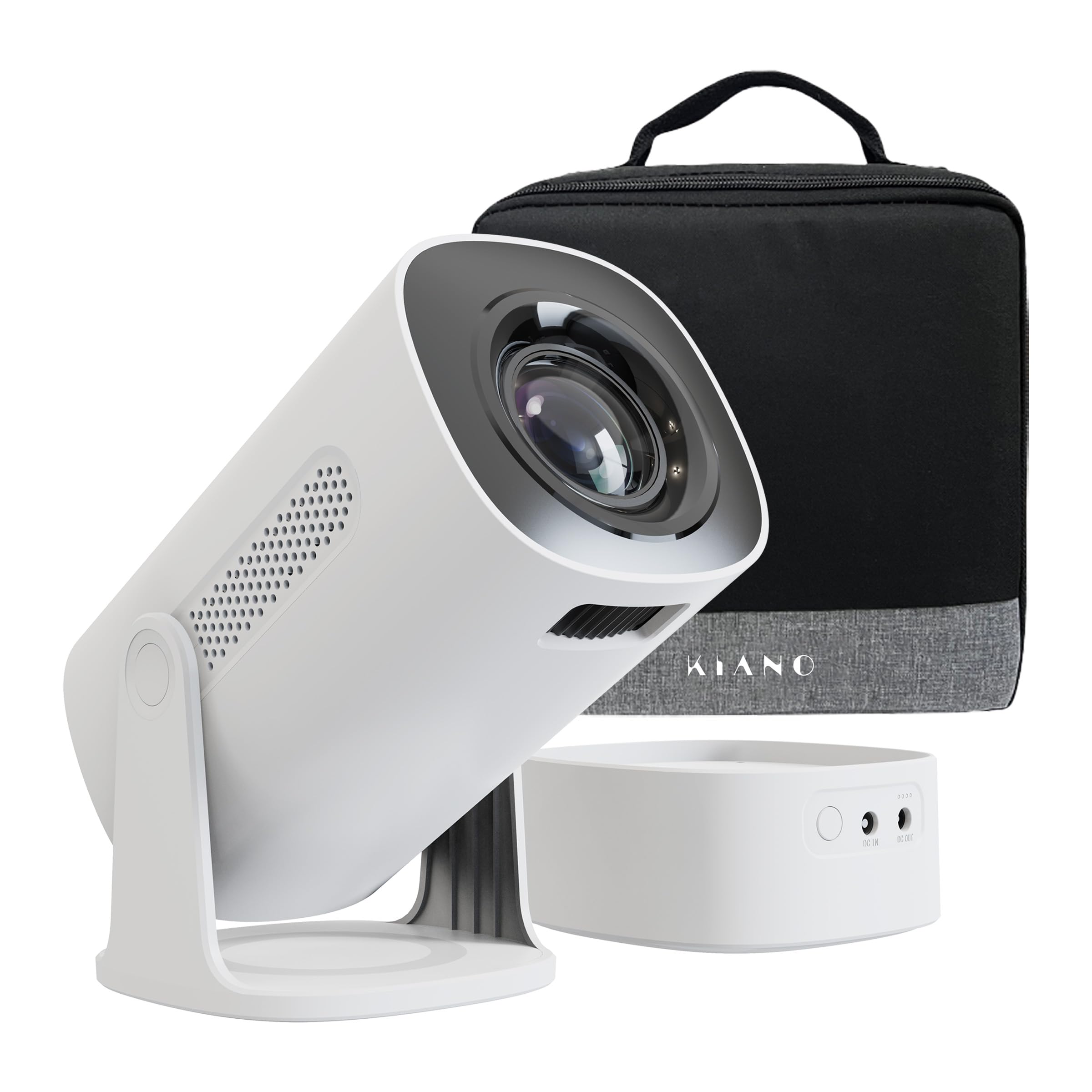 KIANO Visión Smart Proyector de tamaño de viaje – Mini proyector portátil HD con WiFi, Bluetooth, aplicaciones integradas y batería recargable
