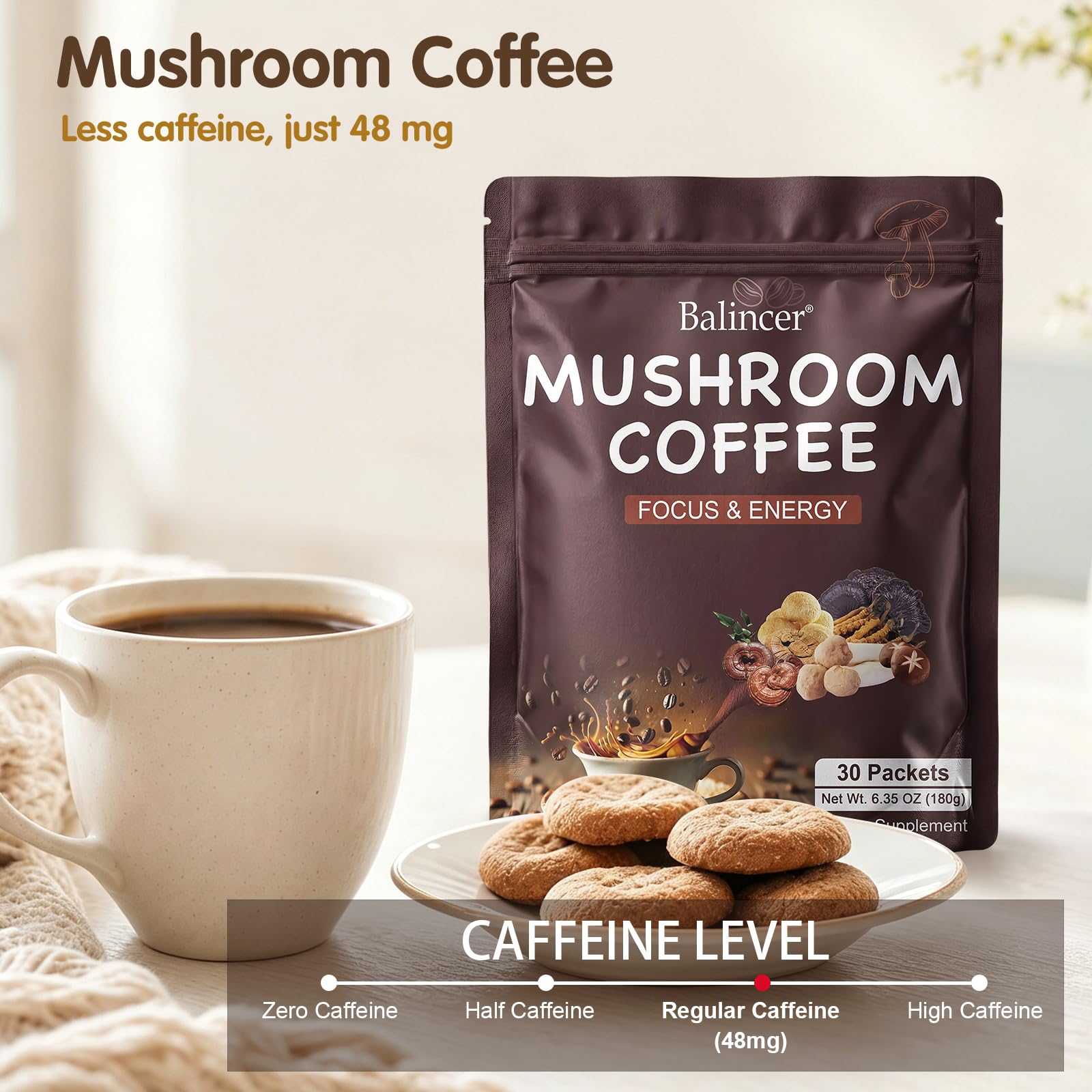 Instant Mushroom Coffee Packets with Adaptogens & Superfoods, 30 Packets — Amazon image 7