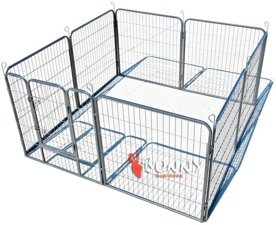 BUNNY BUSINESS Heavy Duty Puppy Box Enclosure/Coniglio 8 Pannelli, Grande, Grigio Canna di fucile