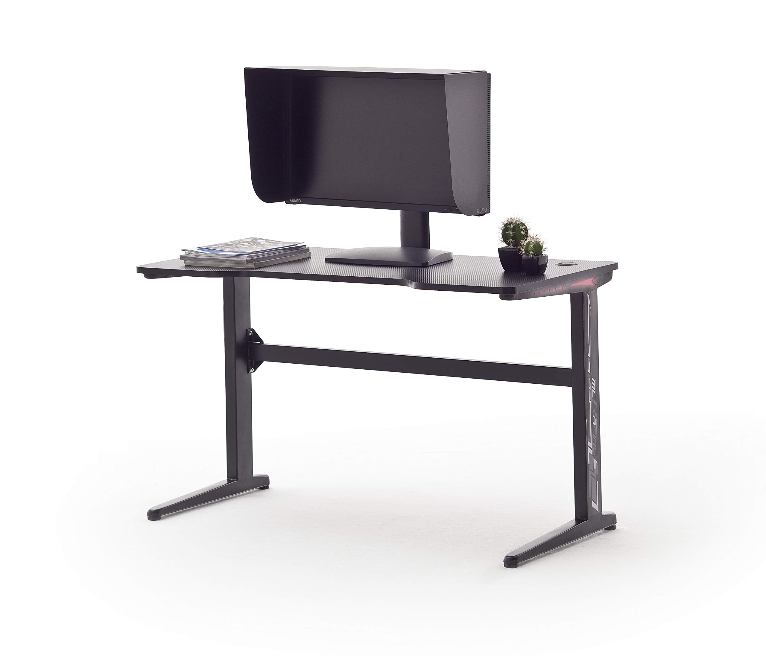 Bureau Gamer MDF Aspect Carbone, avec éclairage LED Basic 2