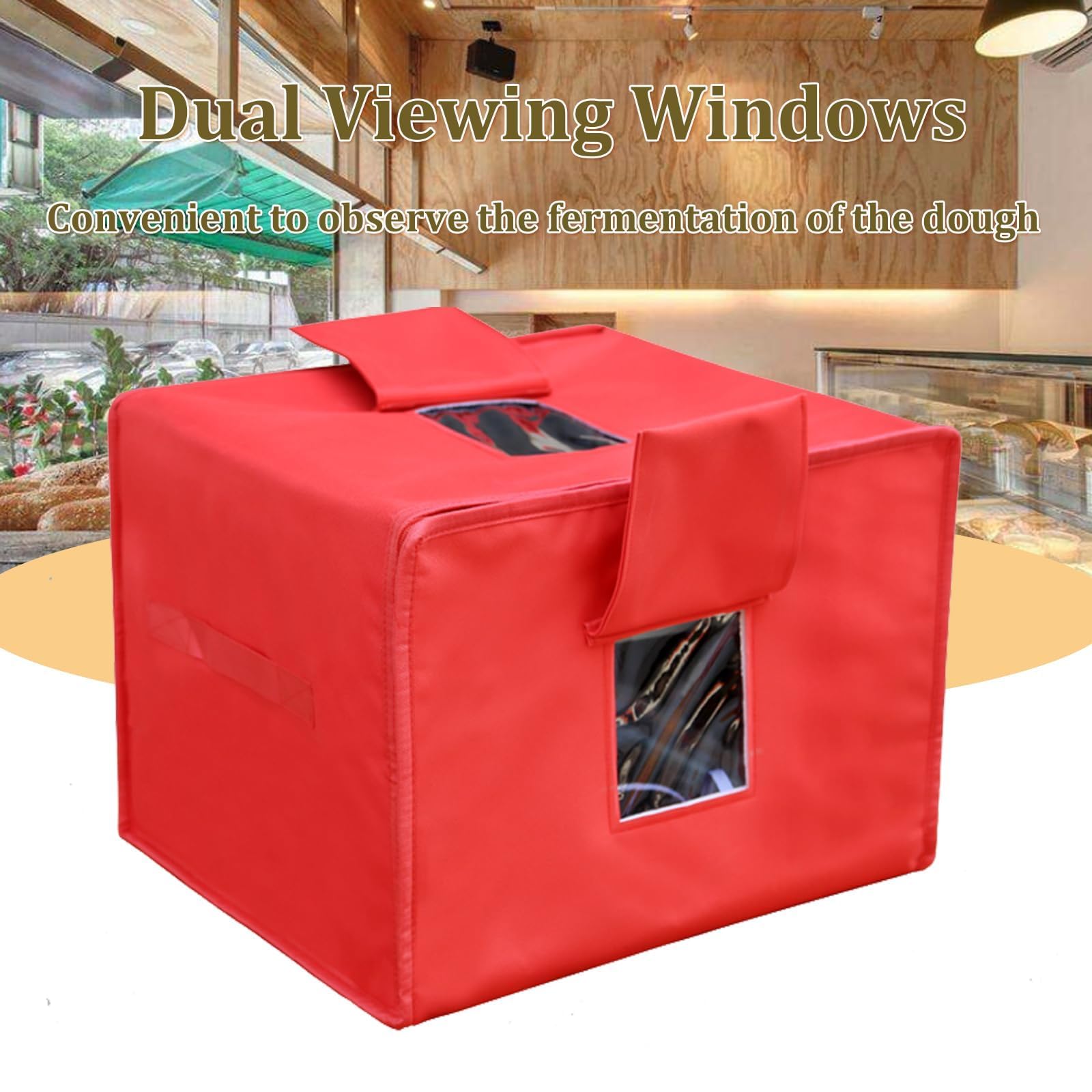 Fermentador Masa Eléctrico, Control Temperatura: Temperatura Ambiente 50 ℃, Resistente Suciedad+ Evita Desgarros/Impermeable, para Hacer Yogur/Chocolate Templado,57L