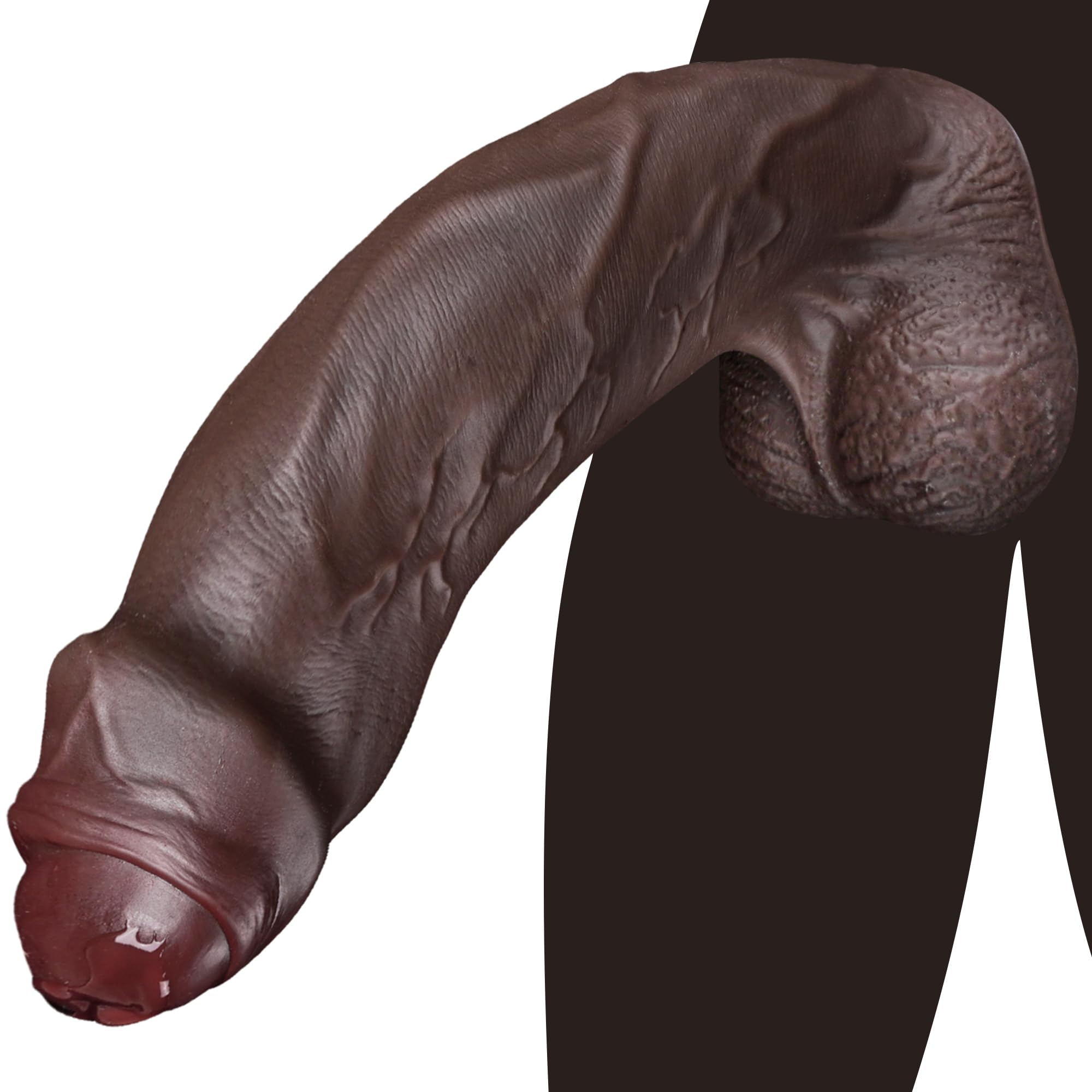 9 65 BBC Dildo Realistic Big Black dildo Uncut Huge Thick Anal Toys Made from Soft Dual Density