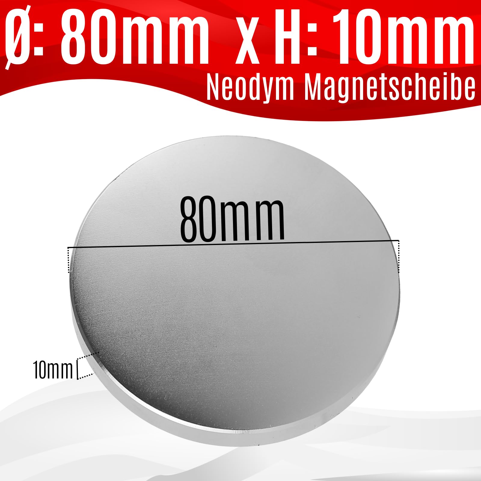 Magnes neodymowy N52 tarcza 280 kg – super mocna tarcza magnetyczna o średnicy 80 mm – okrągłe magnesy neodymowe bardzo mocne tarcze okrągłe, płaskie