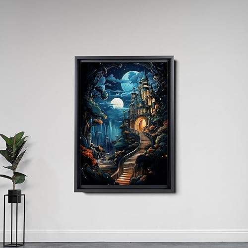 Miniatura 5 de Magical Library The Gate Way to Mythical Knowledge Canvas Art Print, Enchanted Library Vintage Poster Print, Nature Wall Art, Arts