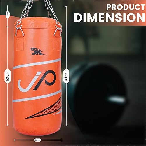 Miniatura 3 de JP Kids - Juego de saco de boxeo sin relleno de 2 pies con soporte, cadena de acero, guante de boxeo y cuerda de saltar