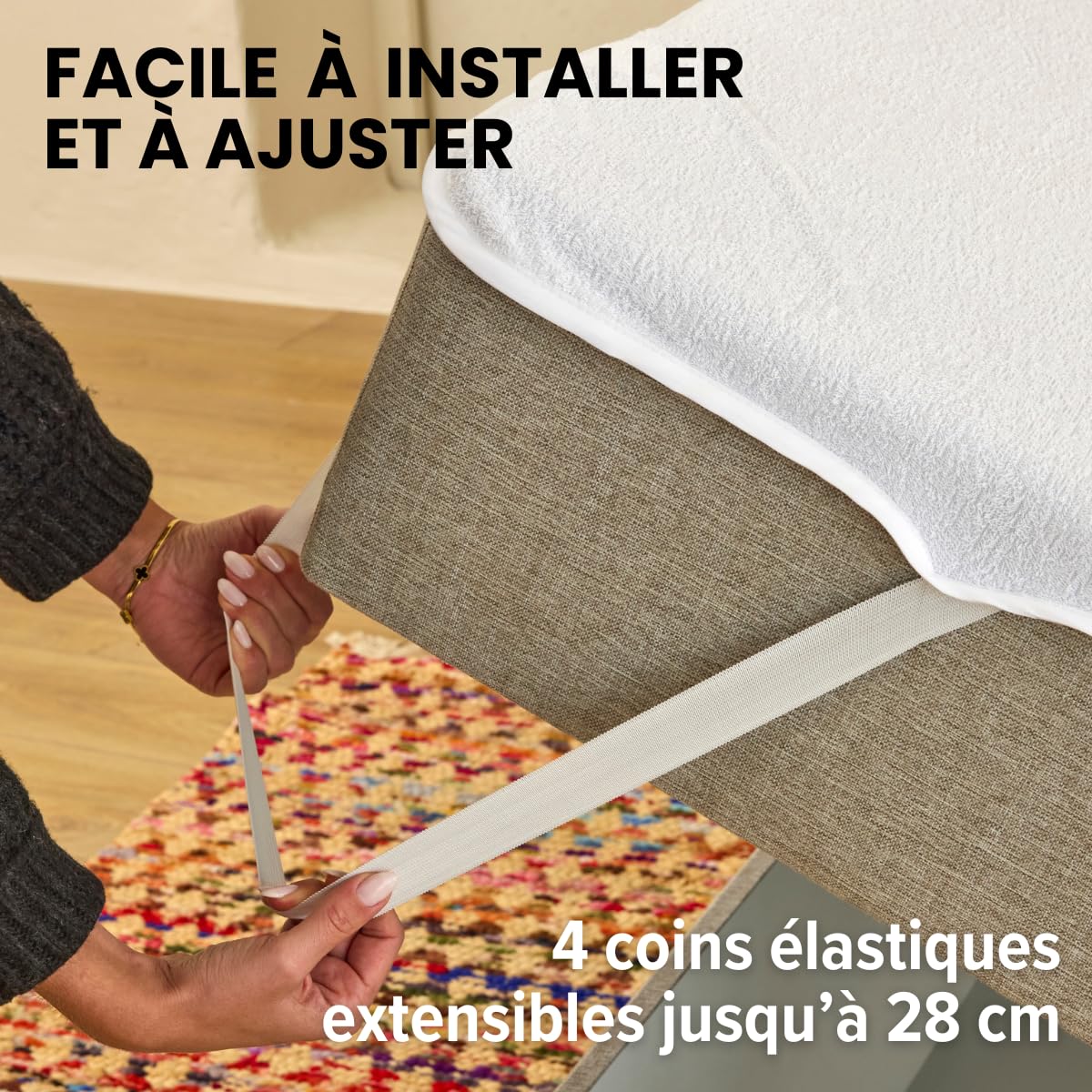 Dreamway Coprimaterasso Singolo 120x200 cm – Impermeabile, cotone Oeko-Tex, coprimaterasso resistente con 4 angoli elastici – Per materassi fino a 28 cm