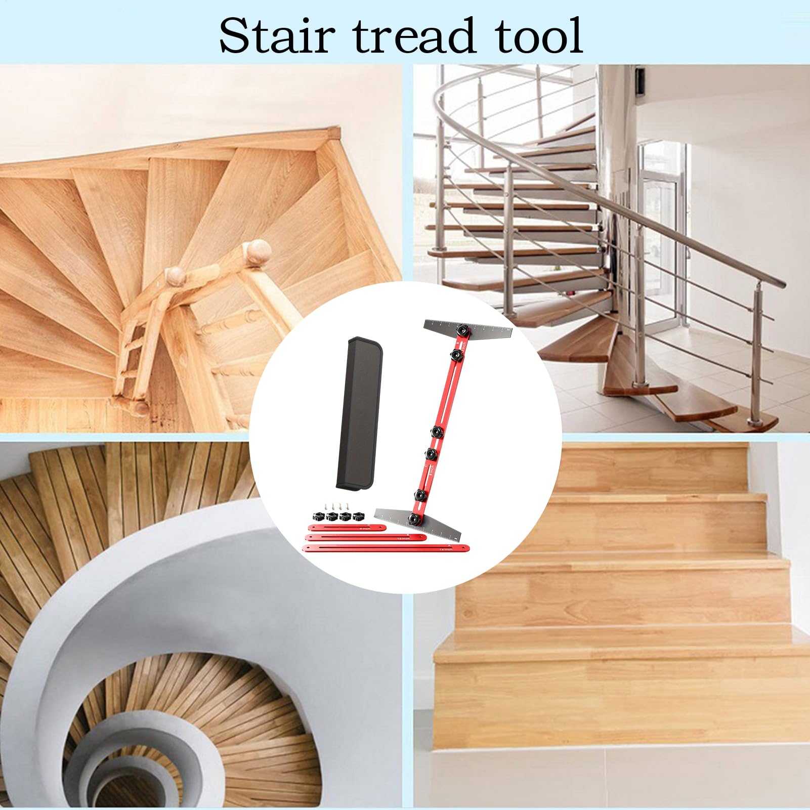 Stair Tread Tool, wielofunkcyjne urządzenie pomiarowe, regulowany aluminium, narzędzie do układania półek, akcesoria pomiarowe podłogi do renowacji domu