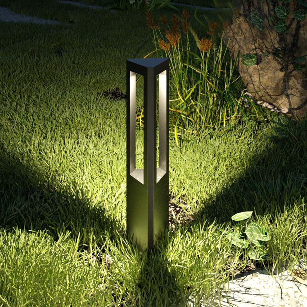 Luz moderna del camino del paisaje Iluminación LED negra del camino Iluminación del bolardo impermeable al aire libre del aluminio Luces de la entrada Lámpara de pie al aire libre para la decoración d