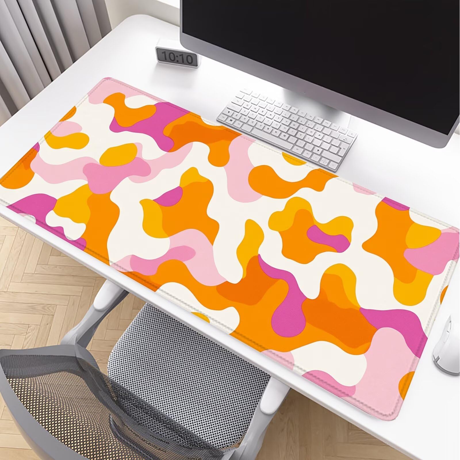 Tapis de Souris de Jeu rose Tapis de Souris XXl 1000x500x3mm paysage Tapis Souris Gaming Grand, Avec Bords Surpiqués et Base en Caoutchouc AntidéRapant Surface, AméLiore La PréCision et La Vitesse V76