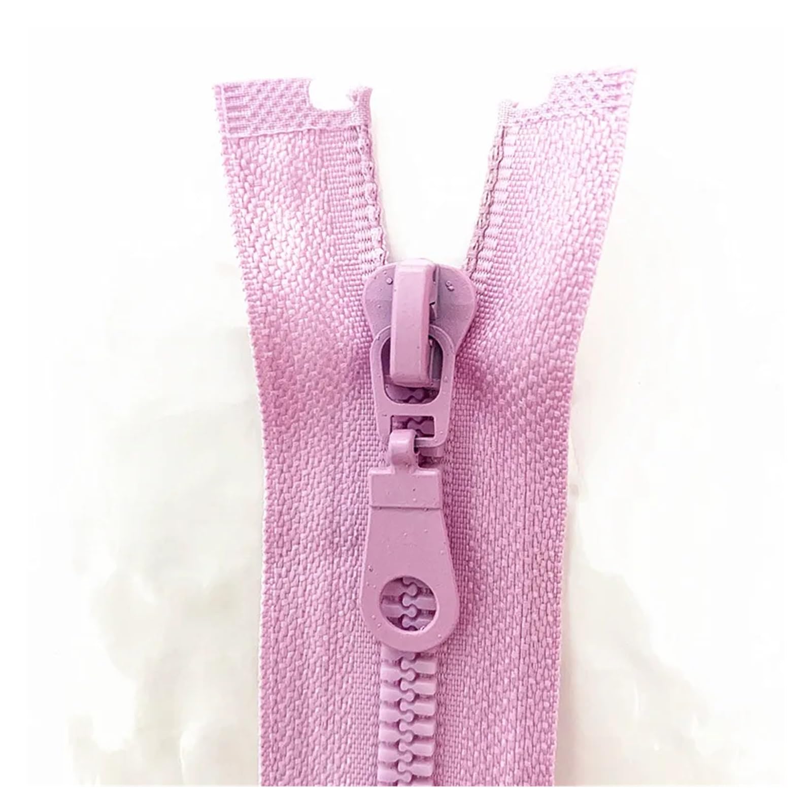Zippers Nylon Coil, Resin Plastic Zipper Automatic Lock for Sewing Garments Multicolor 55cm (22 Inch) 3mm Width Pack of 2(Light Purple)
