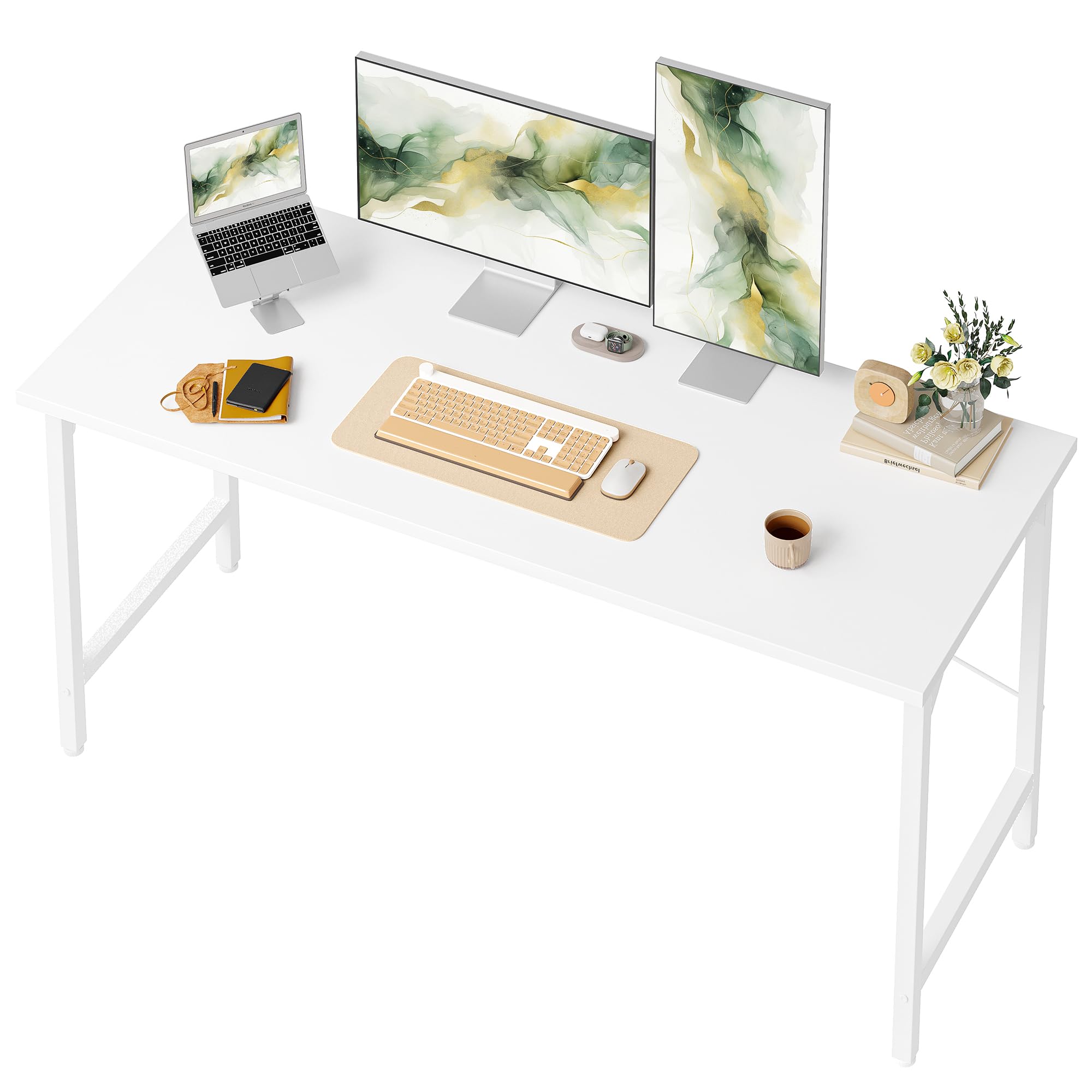 BEXEVUE Escritorio de 120 x 48 cm, pequeño Escritorio para Ordenador, Mesa de Oficina para Estudio, Dormitorio, diseño Industrial, Estructura de Metal, Mesa de PC de Madera para el hogar y la Oficina