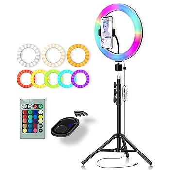 Amazon | LEDリングライト RGB 10インチ 自撮りライト 女優