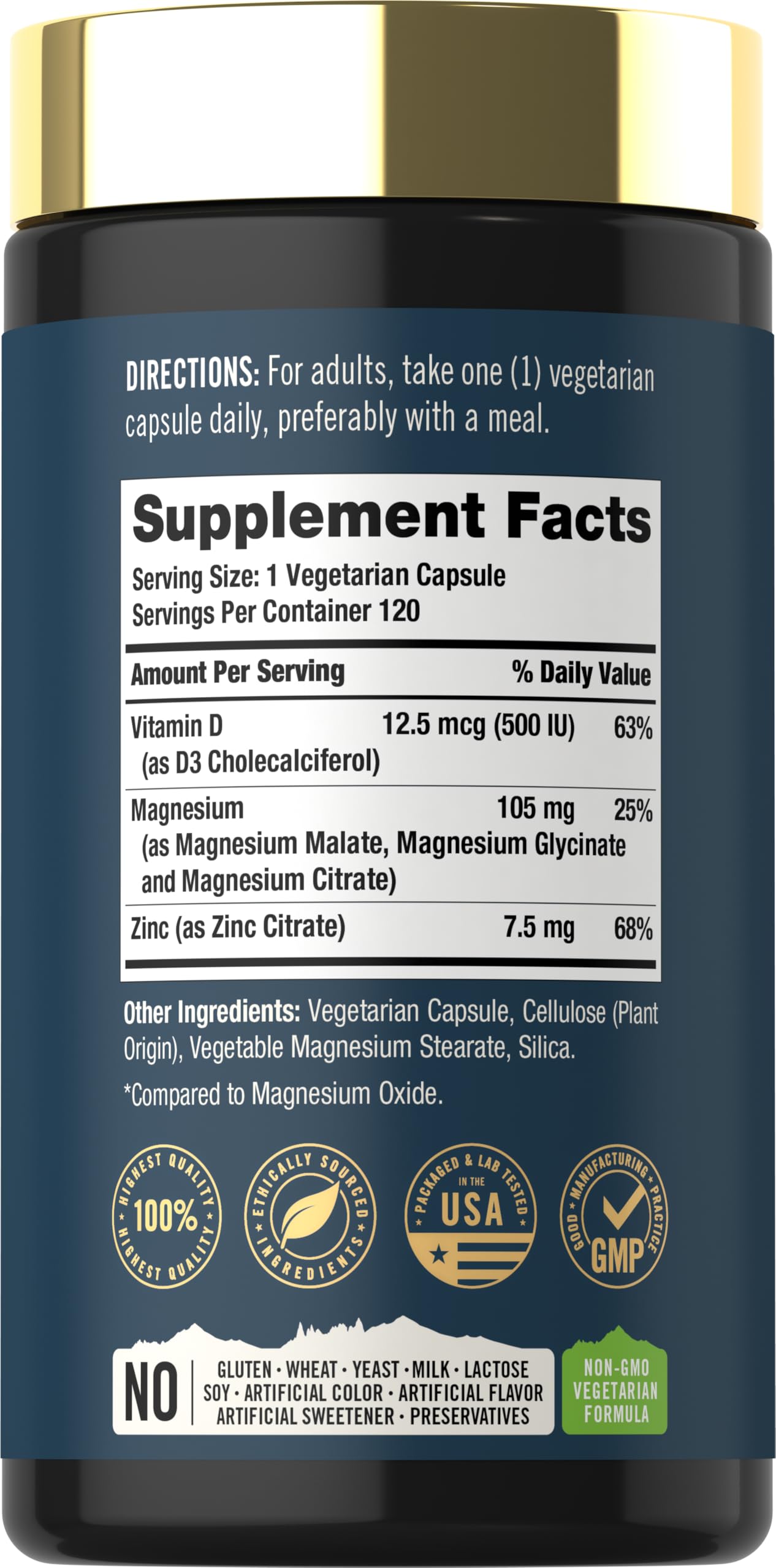 Tahoe Nutritionals Magnesium Glycinate and Malate Complex with Vitamin D3 — Amazon image 2