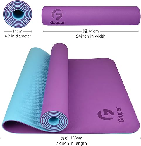 Miniatura 5 de Tapete de yoga antideslizante, ecológico, con funda de transporte, tapete de yoga profesional para mujeres, tapete de entrenamiento para el hogar,