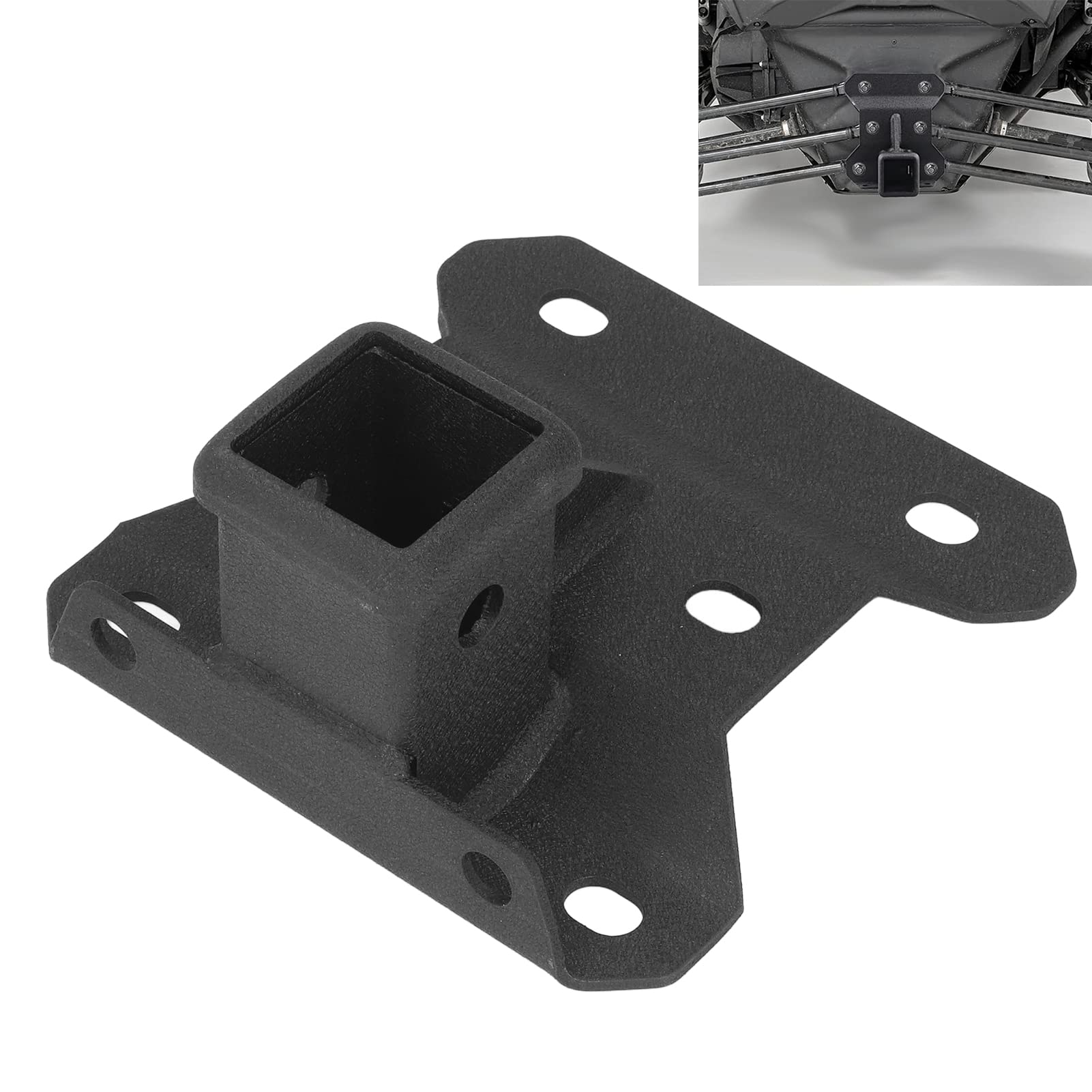aqxreight Plaque D'attelage de Récepteur de Remorquage UTV en Acier Mat, Finition Froissée, pour Maverick X3, Solide, Durable, Installation Facile, Remplacement Pratique, Noir