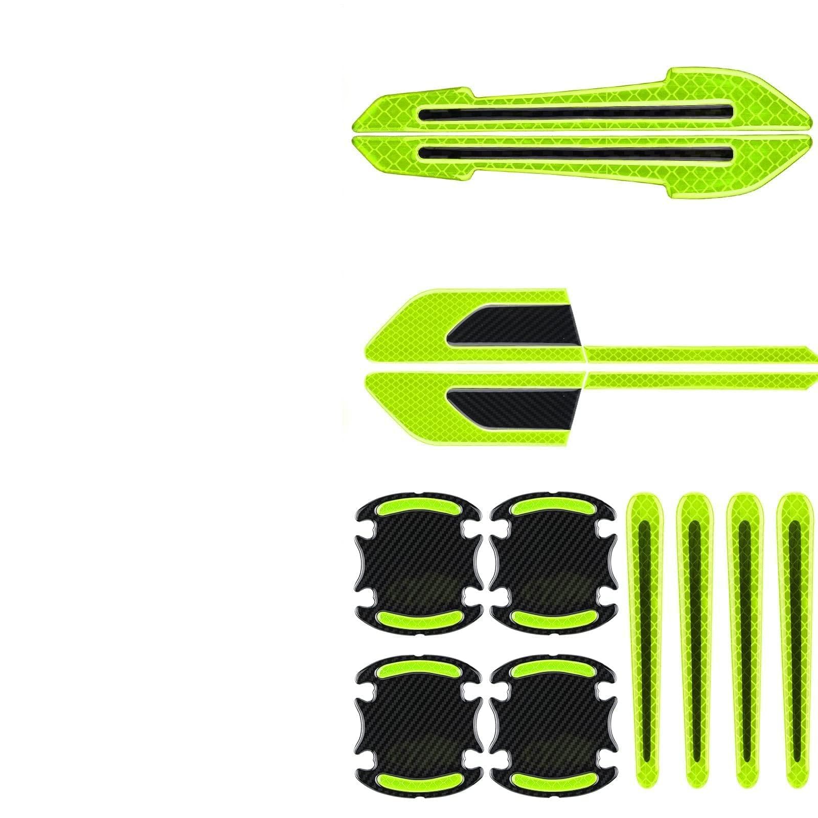 ocpcrn 12PCS Car Door Handle Scratch Protectors for 2018-2024 Toyota Camry SE XSE LE XLE JDM M4, Rearview Mirror Reflective,Car Wheel Arch Reflective Stickers,Improve Driving Safety,Yellow