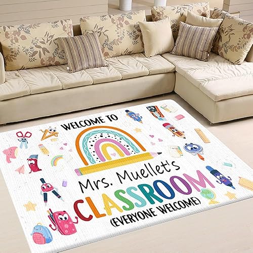 Miniatura 2 de Alfombra de bienvenida para aula, alfombra escolar de 2 x 3, 3 x 5, 4 x 6, 5 x 8, antideslizante, alfombra ABC, alfombra de juegos para aula, sala