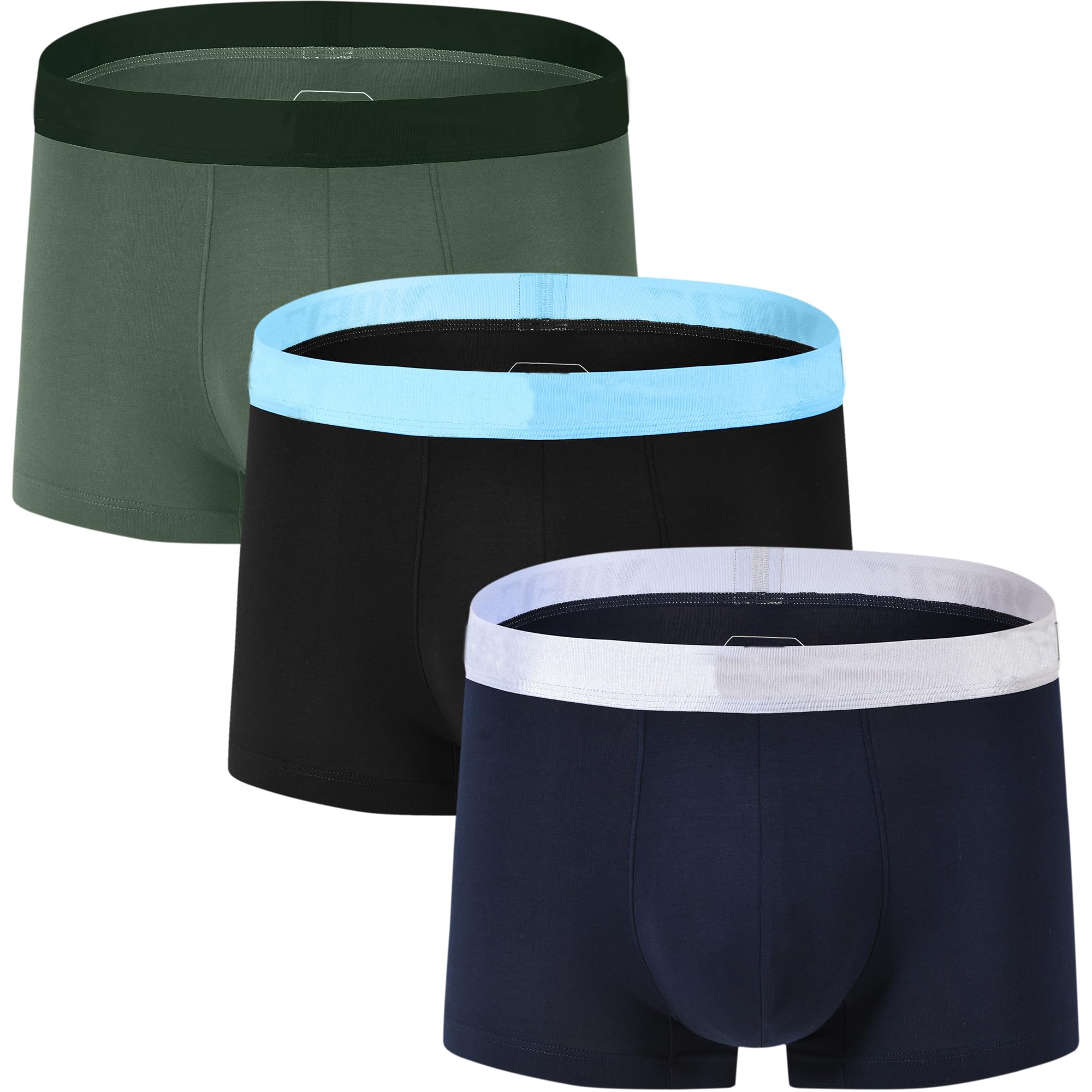 YIRUIYA Mens Boxer Briefs Long Leg Pack Underwear Soft Bamboo Underpants