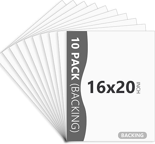 Somime Paquete de 10 tableros de respaldo blancos de 16 x 20 pulgadas, tablero sin cortar de 16 x 20, tableros traseros sin ácidos para fotos,