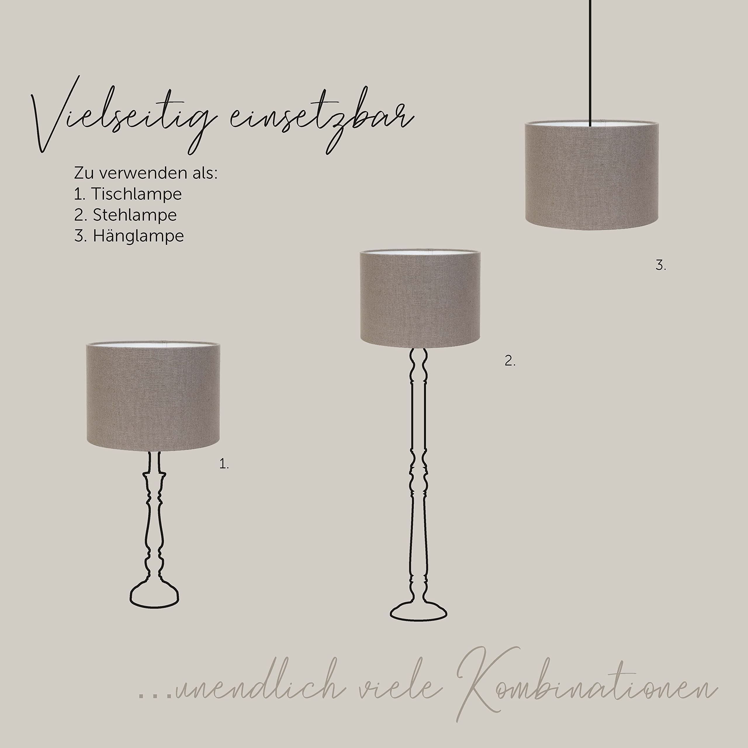 Light & Living Cilinder lampenkap Livigno - Lever - Ø40x30 cm - Lampenschirm ohne Lampenfuß - Braun - Metallgestell - Rund - Stoff, PVC - Freistehend