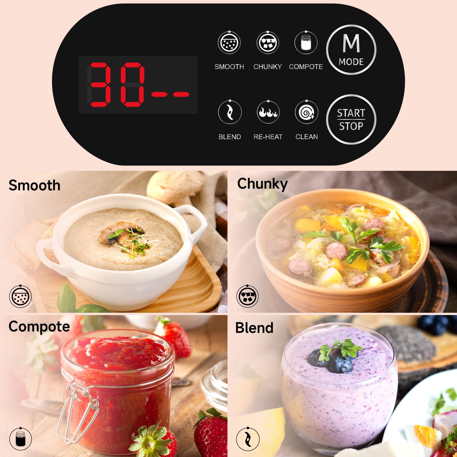 Amazon | Homtone スープメーカー 2L 2~6サービングに 6イン1 多機能