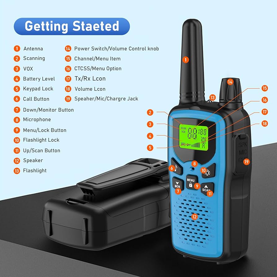 Amazon.com: Erelis Long Range Walkie Talkies with 22 FRS Channels
