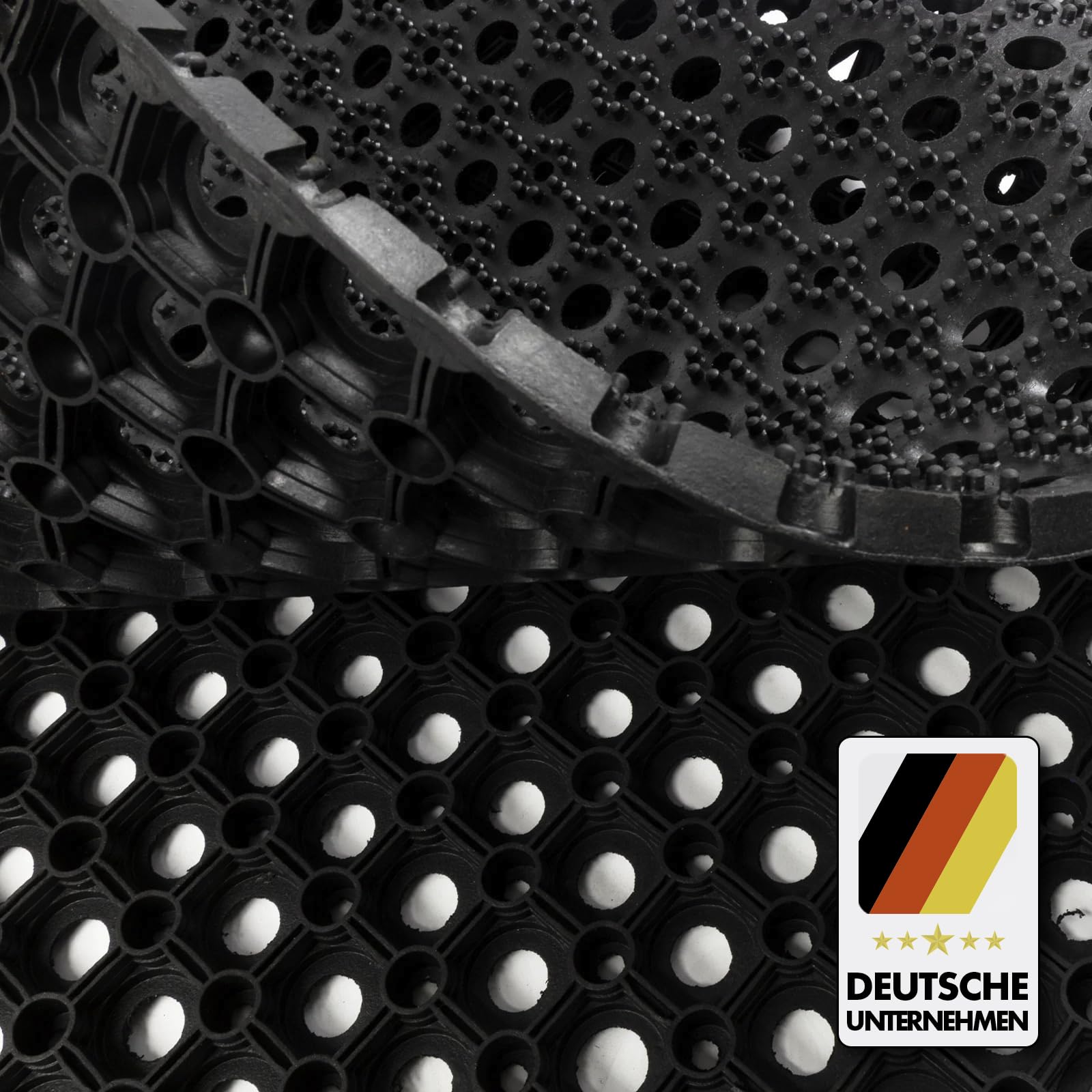ETM Octodoor Rubberen gazonroostermat/ringmat | ideale gazonbescherming voor tuinen | Nitrilrubber | 100 x 150 cm | dikte: ca. 23 mm | zwart