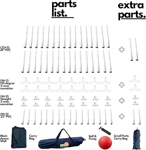 Miniatura 4 de Kit portátil de pelotas Gaga de 15 pies, malla de nailon fuerte, pelota Gaga inflable, bolsa de bomba y transporte, pozo de pelotas para adultos