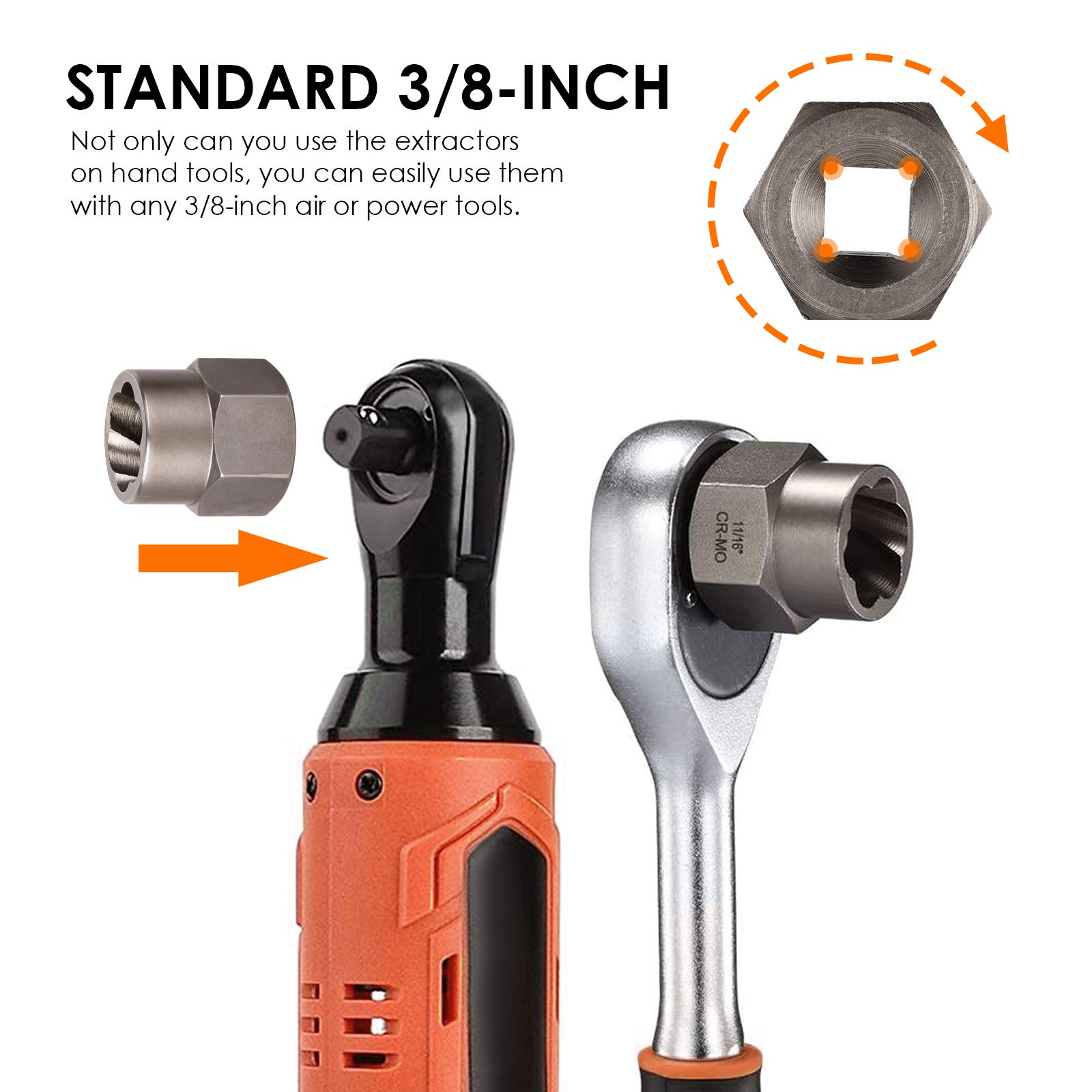 Buy THINKWORK Bolt Extractor Set, 13+1 Pieces Impact Bolt & Nut Remover