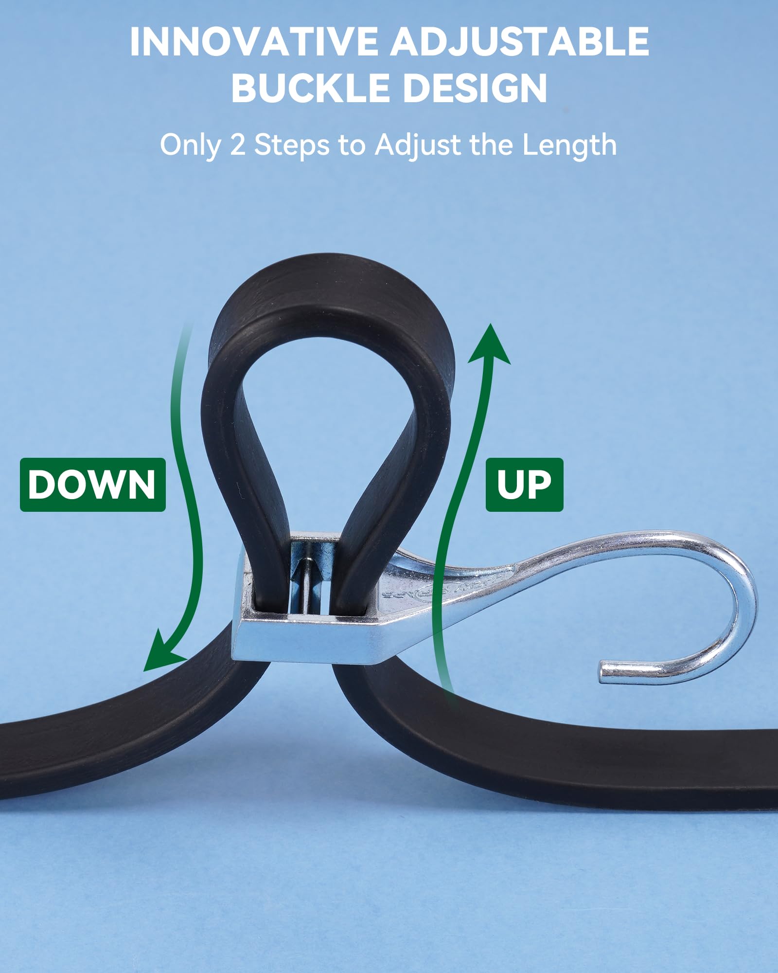 Cavi elastici regolabili in gomma da 30,5 cm, facili da regolare da 15,2 cm a 30,5 cm, cinghie elastiche nere con elastico 1,9X, cinghie in gomma con ganci a S crimpati per carichi, teloni, furgoni,
