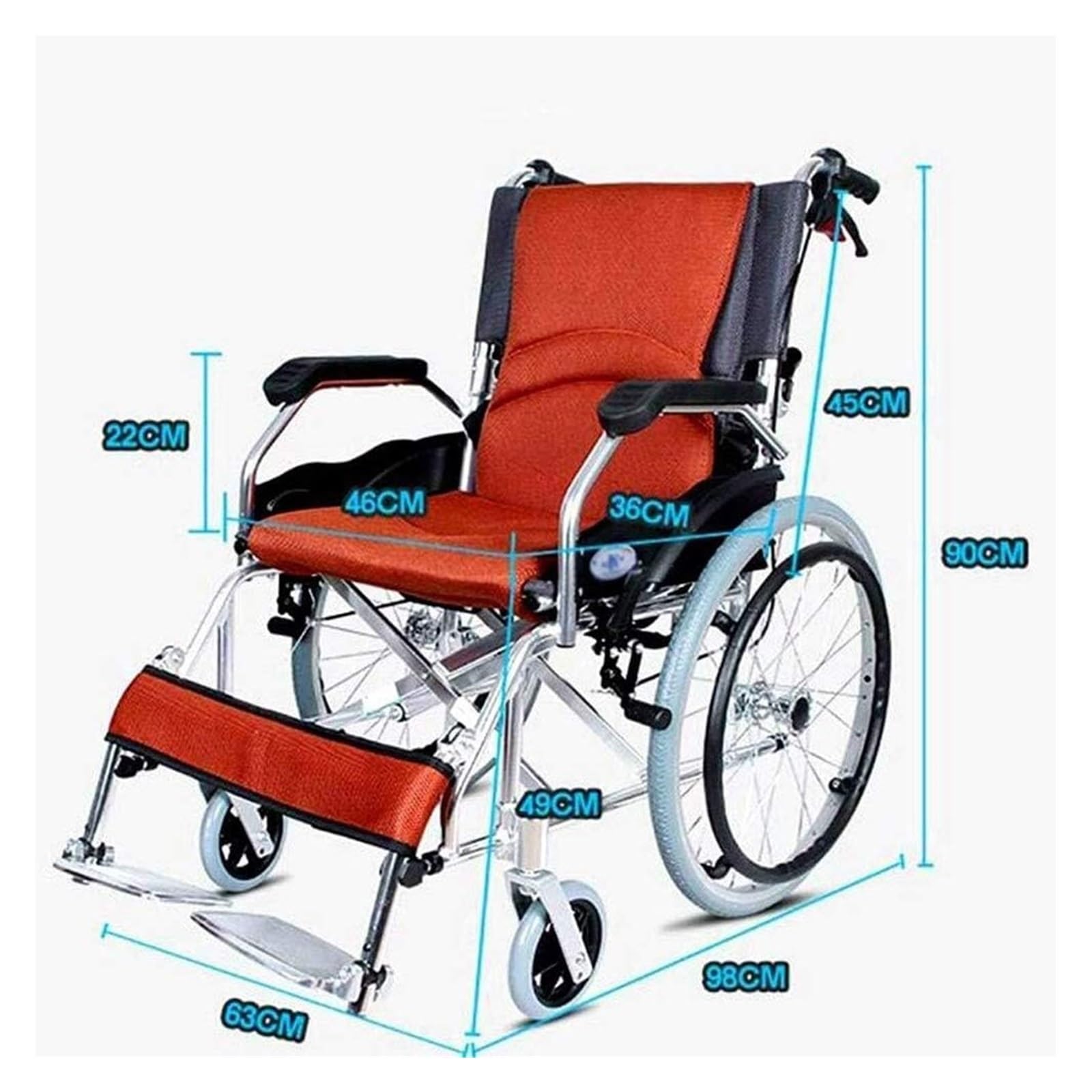 Sedie A Rotelle Pieghevoli Sedia A Rotelle Pieghevole Sedia A Rotelle Sportiva Sedia A Rotelle per Adulti Tempo Libero Pieghevole Leggera Ergonomica Confortevole Schiena,